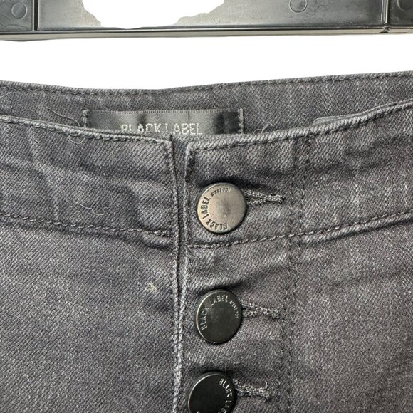 Black Label by C'est Toi Black Button Fly Skinny Jeans Pants High Waisted Sz 11 - Picture 3 of 6